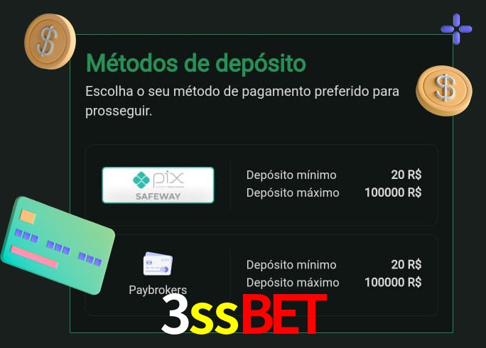 O cassino 3ssbet oferece uma grande variedade de métodos de pagamento